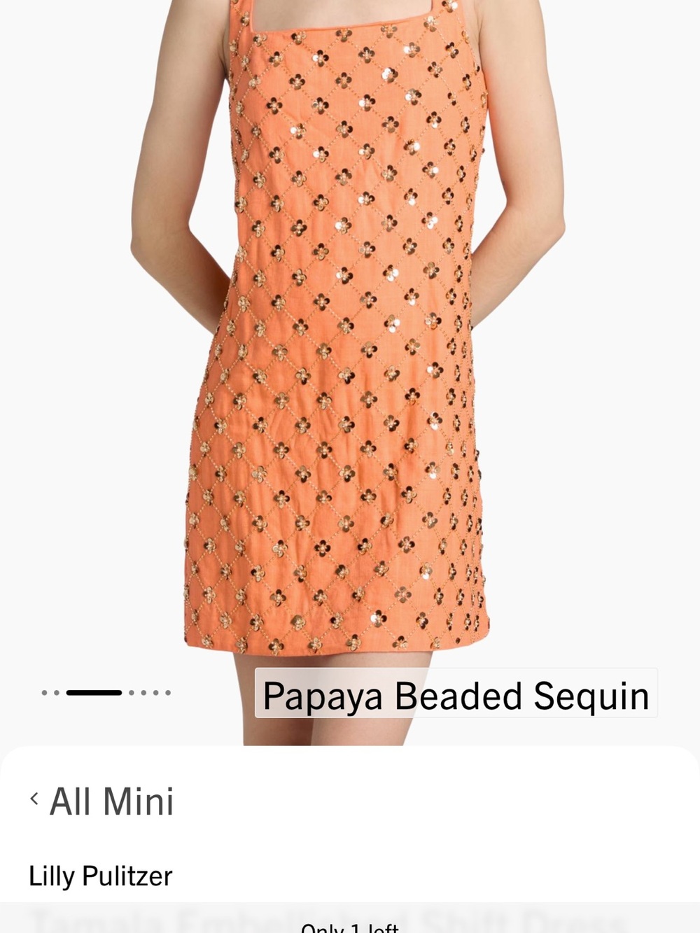 Lilly Pulitzer Tamala Papaya Beaded Sequin Shift Dress. Paid $428.